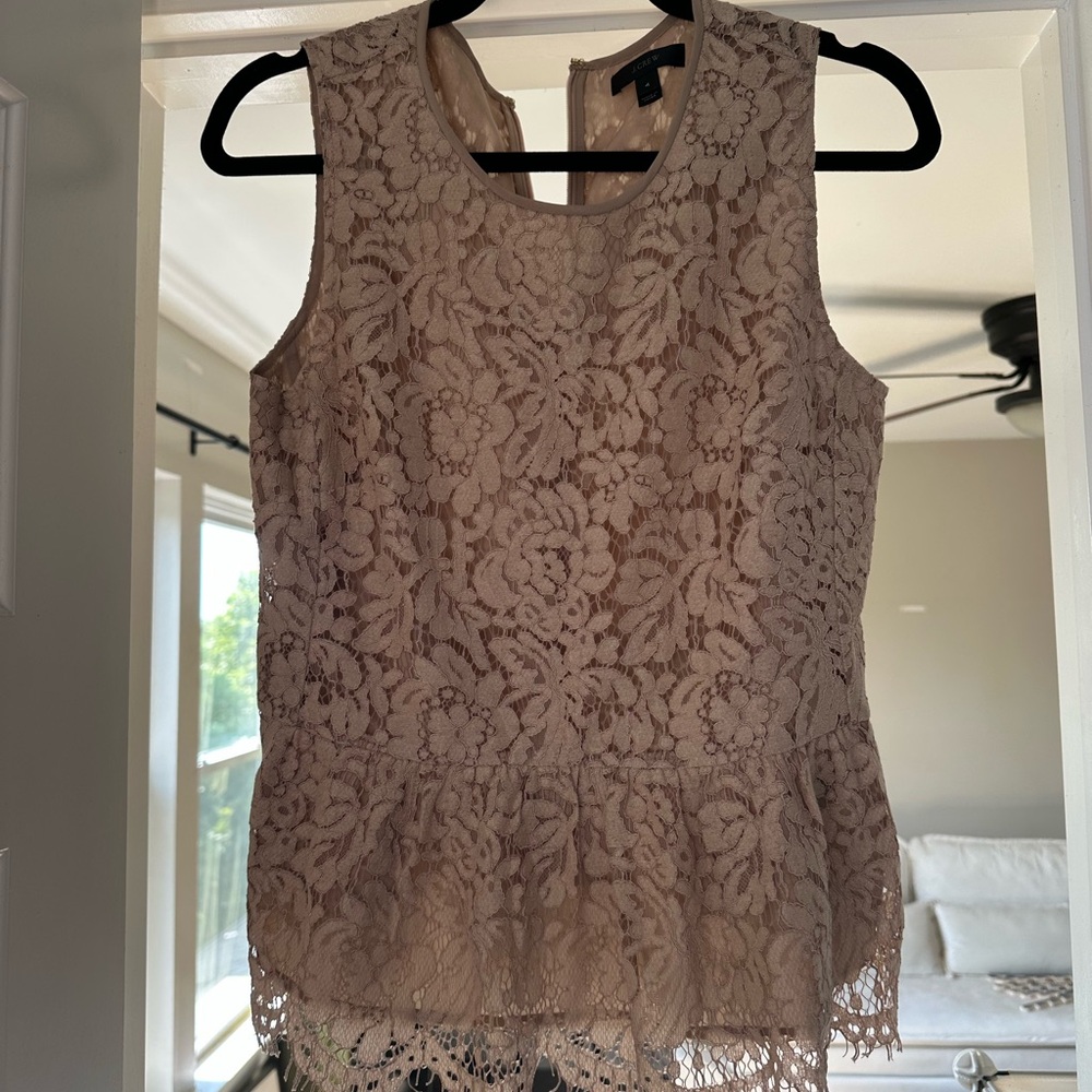 J Crew Elegant Lace Sleeveless Top- 4